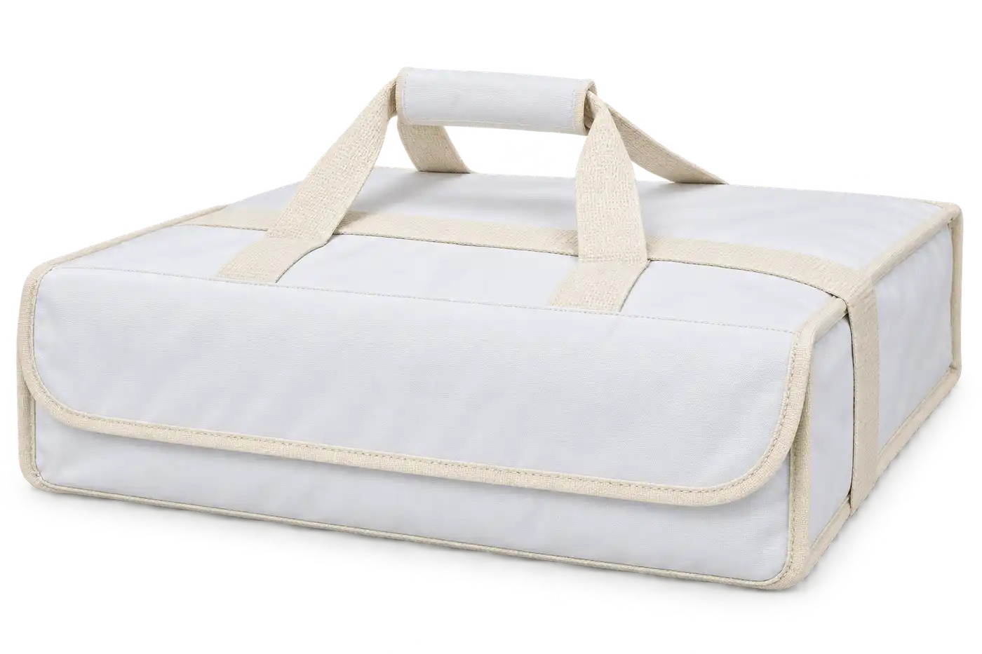 Cool White Polyester Thermal Pizza Delivery Bag — Cream