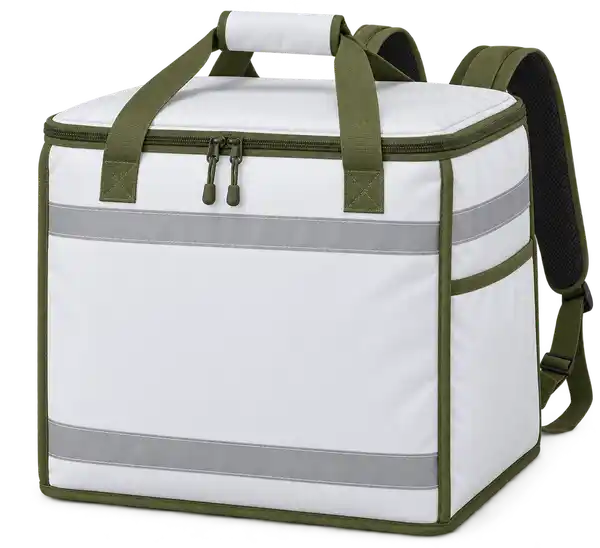 Cool White Polyester Insulated Rider Delivery Bag