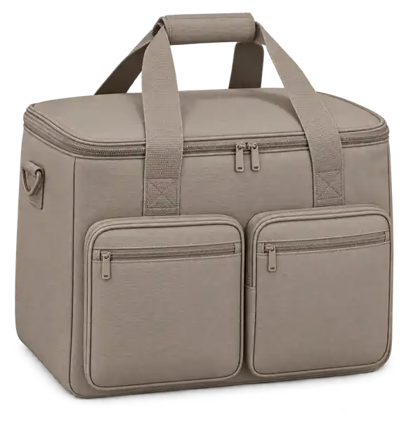 Warm Taupe Polyester Thermal Cooler Bag