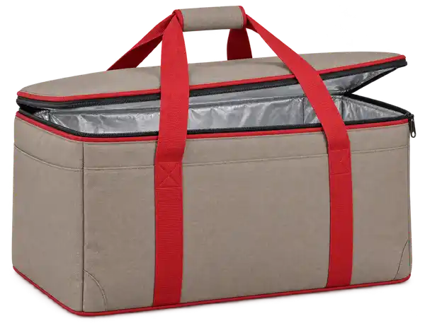 Warm Taupe Polyester Thermal Food Delivery Bag