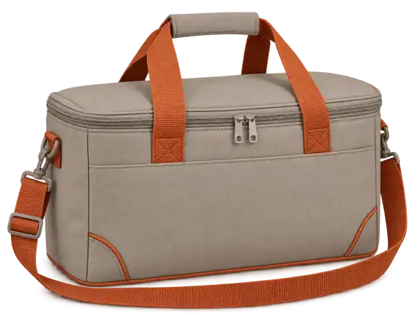 Greige Polyester Thermal Cooler Bag