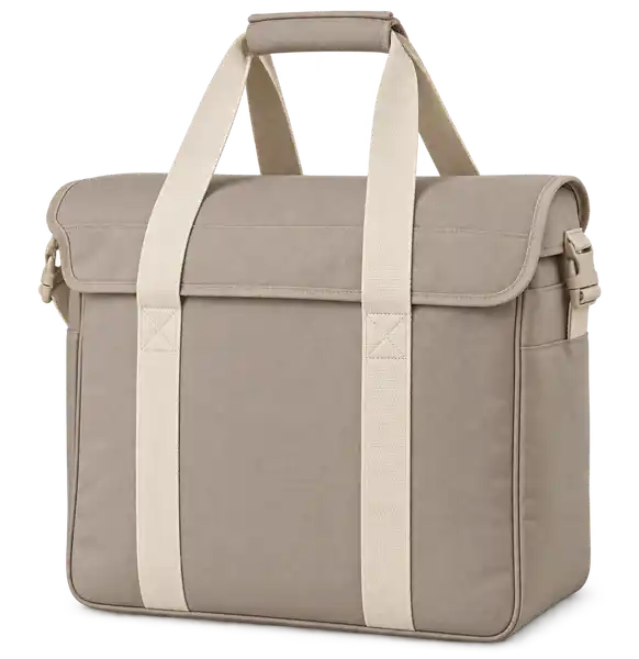 Greige Polyester Thermal Food Delivery Bag