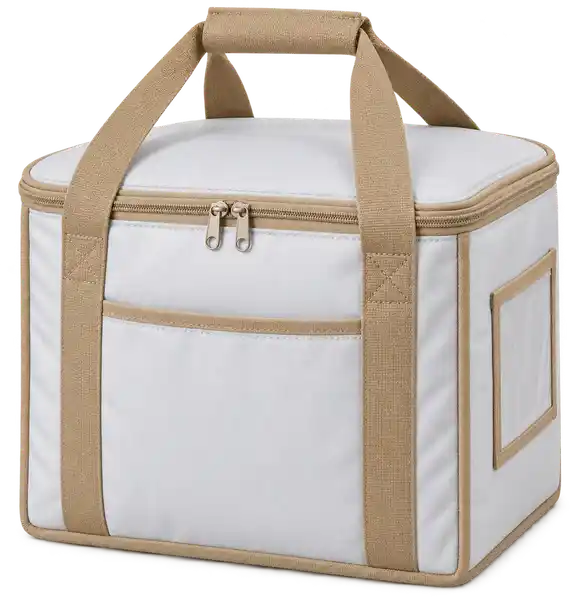 Silver White Polyester Thermal Burger Delivery Bag