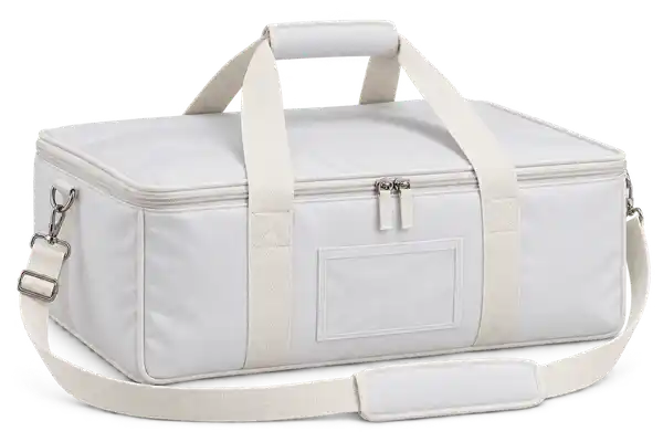 Silver White Polyester Thermal Pizza Delivery Bag