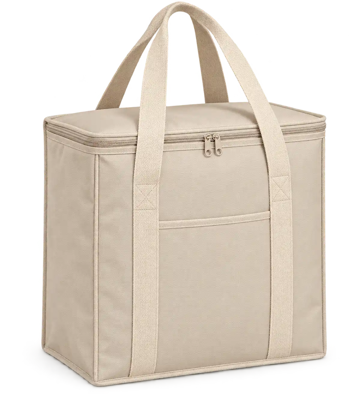Cream Sand Polyester Thermal Cooler Bag — Cream