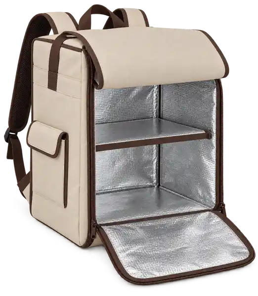 Cream Sand Polyester Insulated Rider Delivery Bag