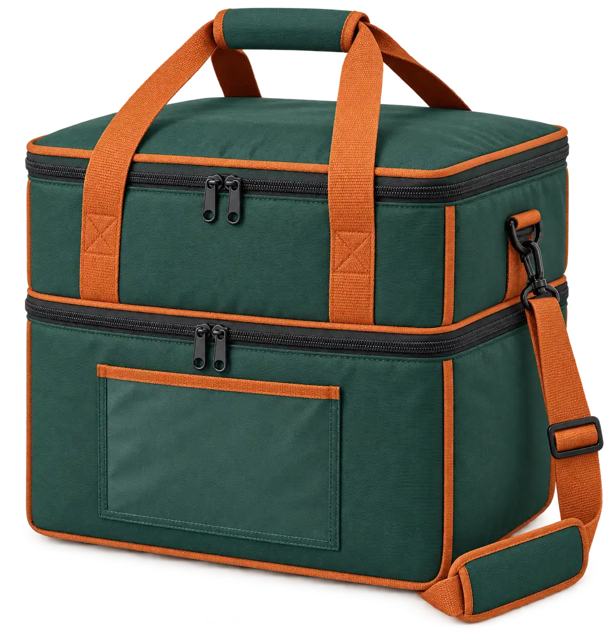 Forest Green Polyester Thermal Burger Delivery Bag — Burnt orange