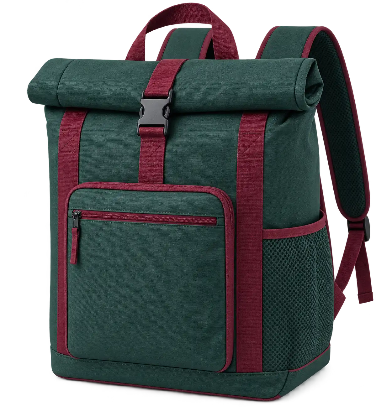 Forest Green Polyester Thermal Cooler Bag — Burgundy