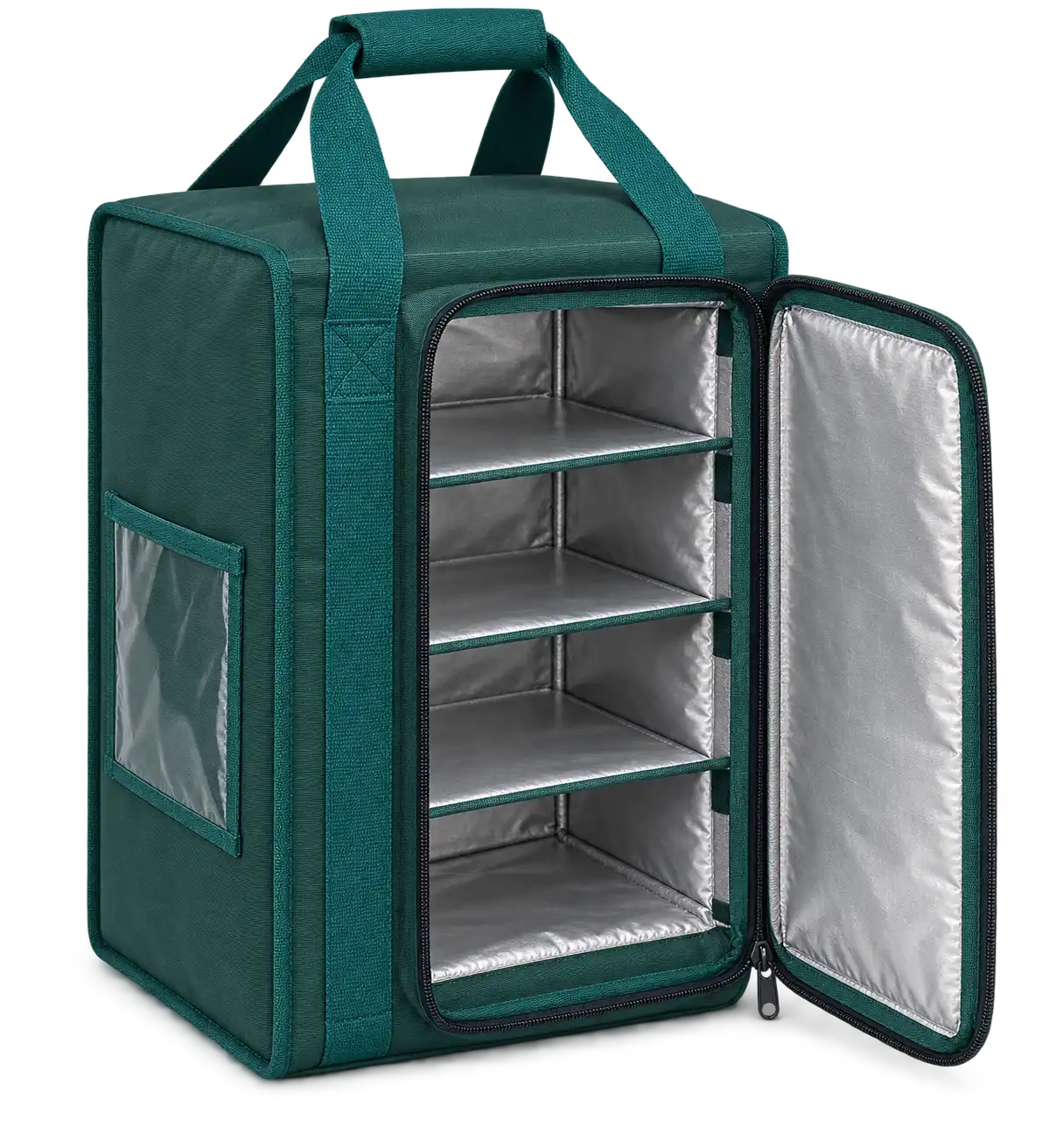 Forest Green Polyester Thermal Food Delivery Bag — Teal