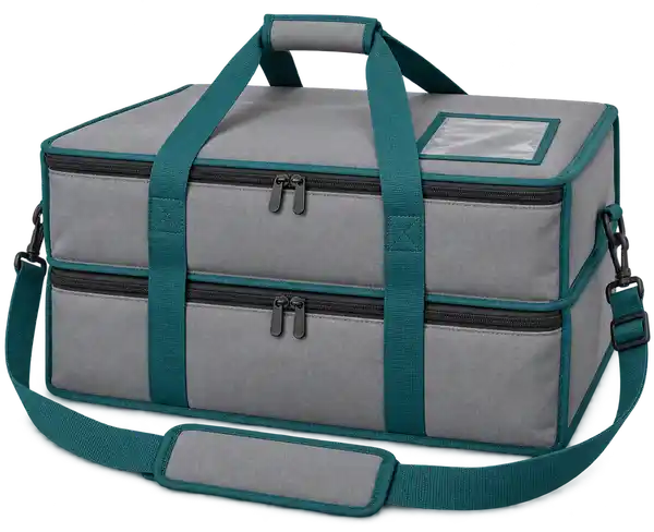 Warm Medium Grey Polyester Thermal Pizza Delivery Bag