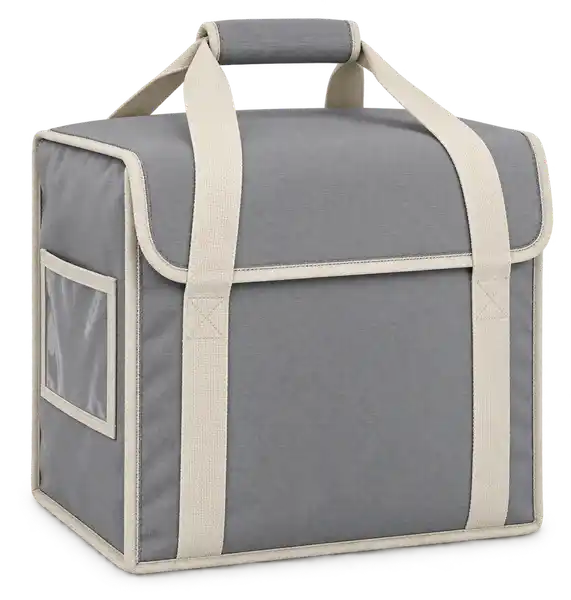 Cool Medium Grey Polyester Thermal Burger Delivery Bag