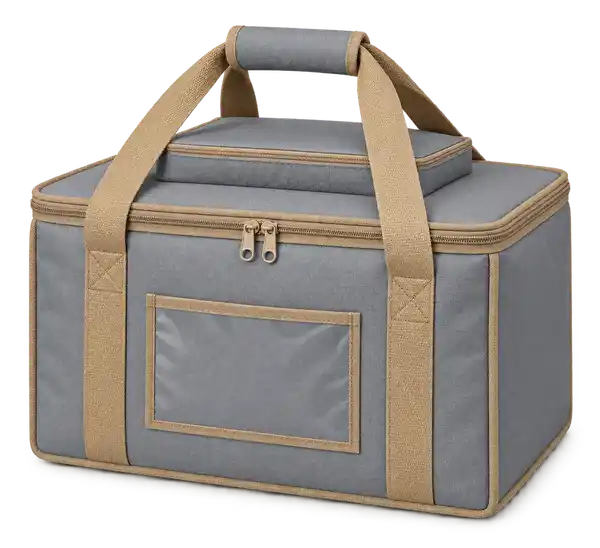 Cool Medium Grey Polyester Thermal Food Delivery Bag