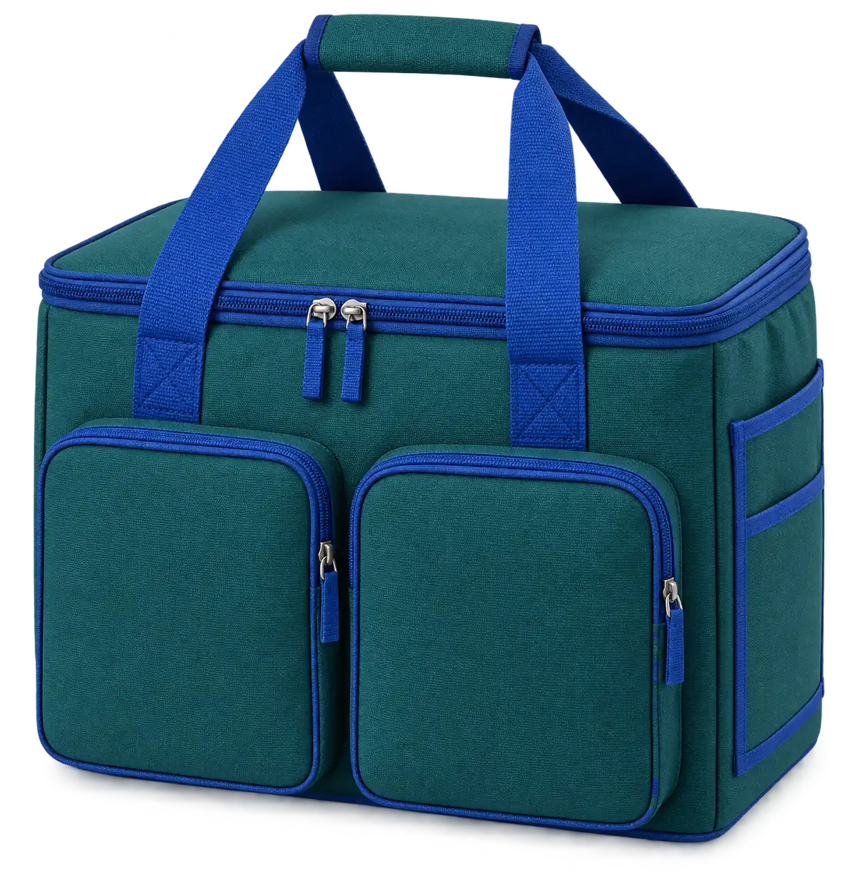 Deep Teal Polyester Thermal Cooler Bag — Cobalt blue