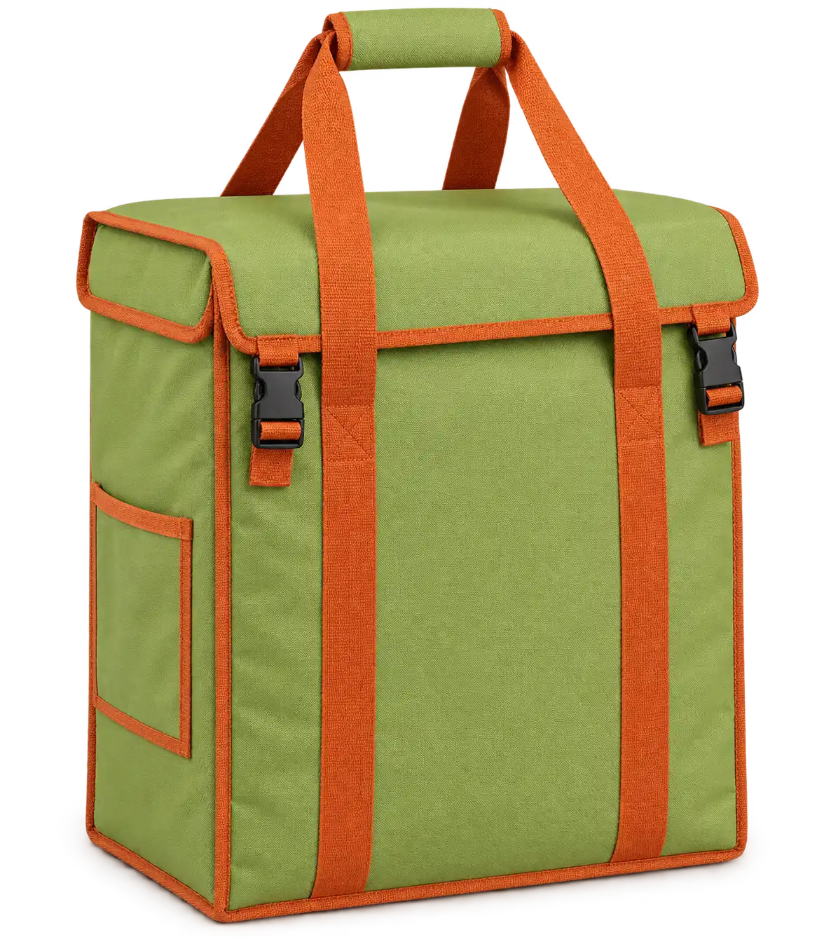 Lime Green Polyester Thermal Food Delivery Bag — Burnt orange