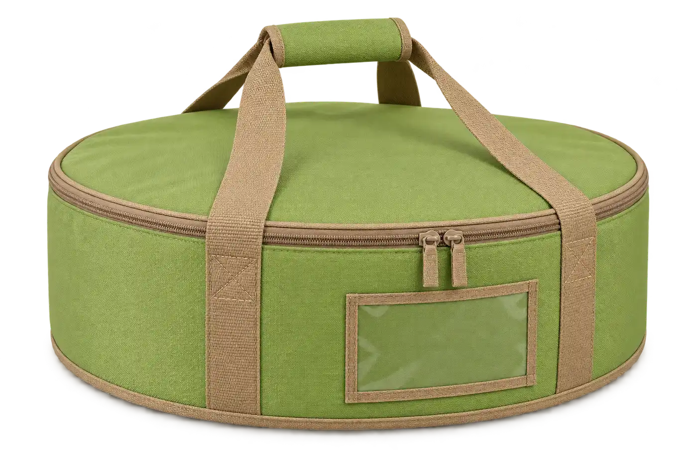 Lime Green Polyester Thermal Pizza Delivery Bag — Camel tan