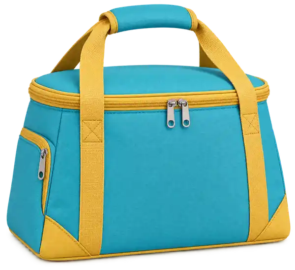 Turquoise Polyester Thermal Cooler Bag