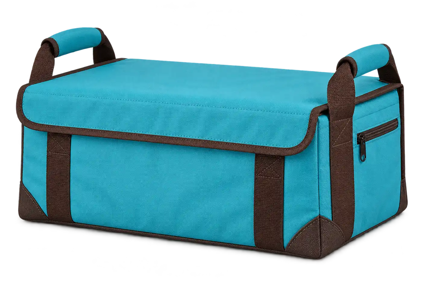 Turquoise Polyester Thermal Food Delivery Bag — Chocolate brown