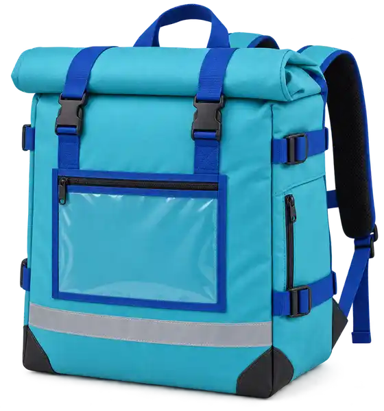 Turquoise Polyester Insulated Rider Delivery Bag