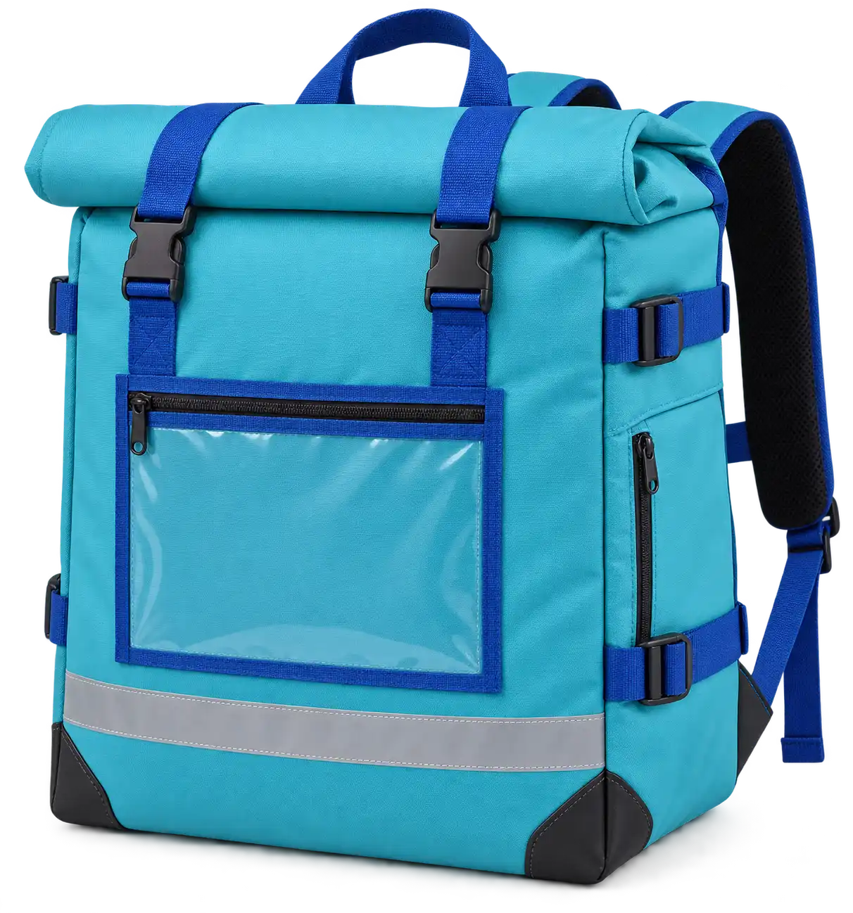 Turquoise Polyester Insulated Rider Delivery Bag — Cobalt blue