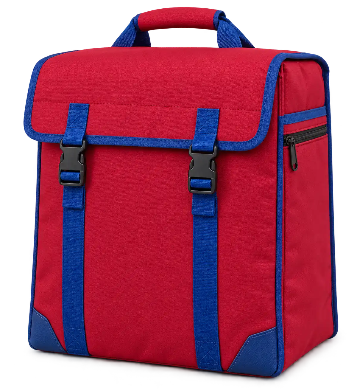 Red Polyester Thermal Burger Delivery Bag — Cobalt blue