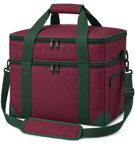 Burgundy Polyester Thermal Burger Delivery Bag