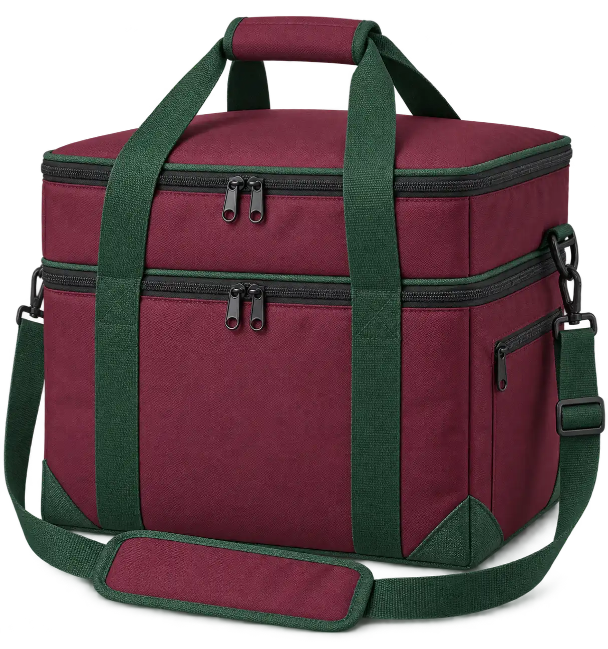 Burgundy Polyester Thermal Burger Delivery Bag — Forest green
