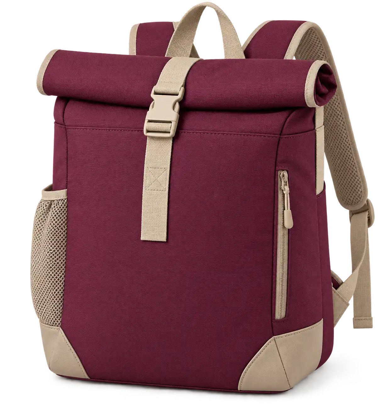 Burgundy Polyester Thermal Cooler Bag — Sand beige