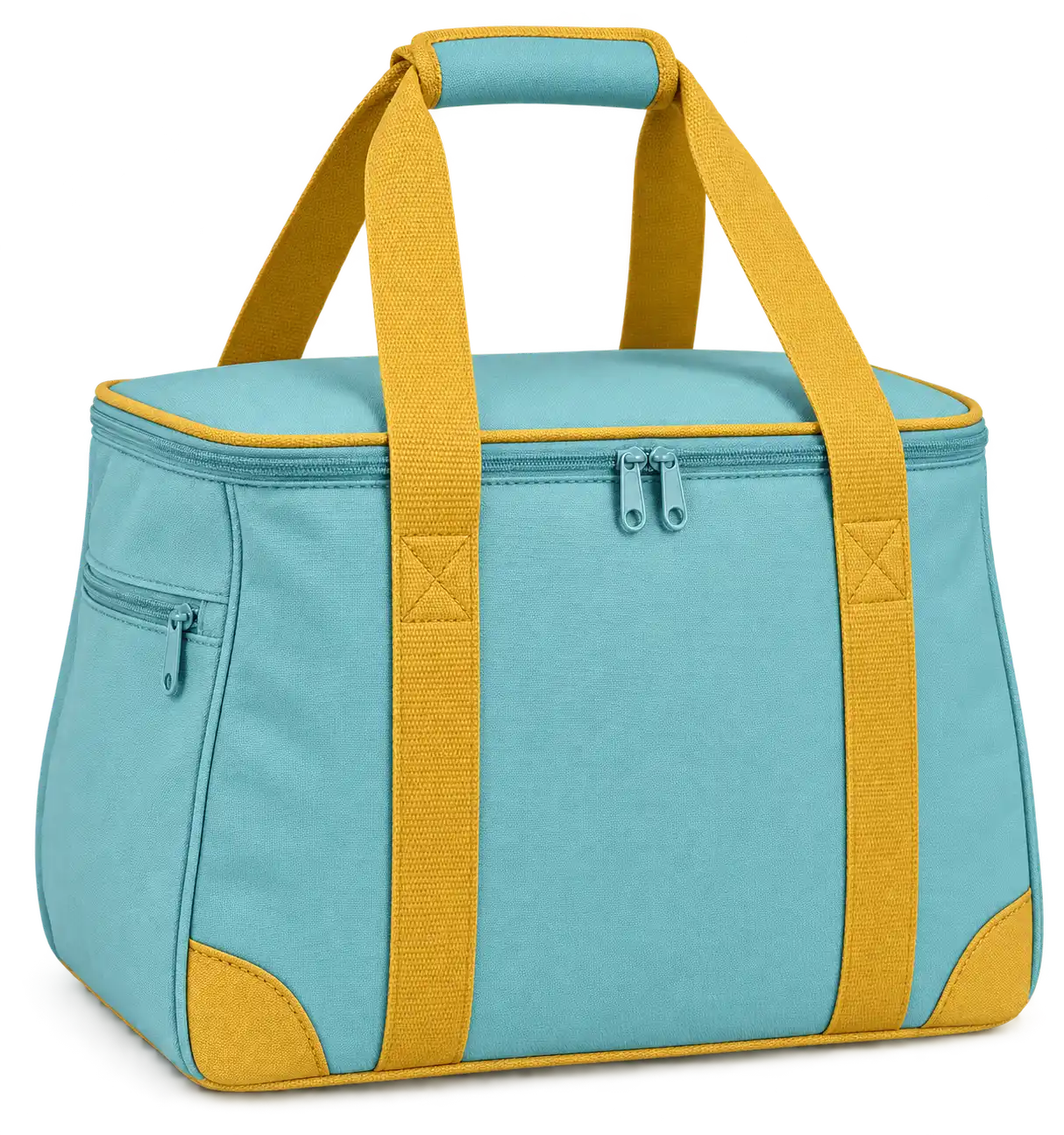 Pale Aqua Polyester Thermal Burger Delivery Bag — Golden yellow