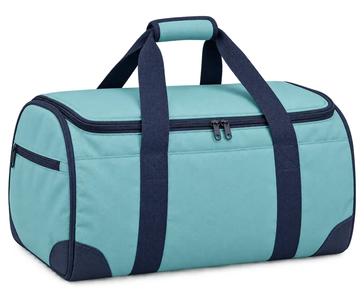 Pale Aqua Polyester Thermal Food Delivery Bag — Navy blue