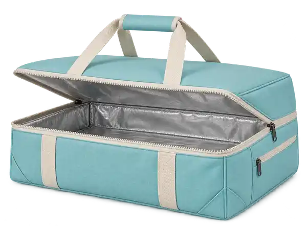 Pale Aqua Polyester Thermal Pizza Delivery Bag