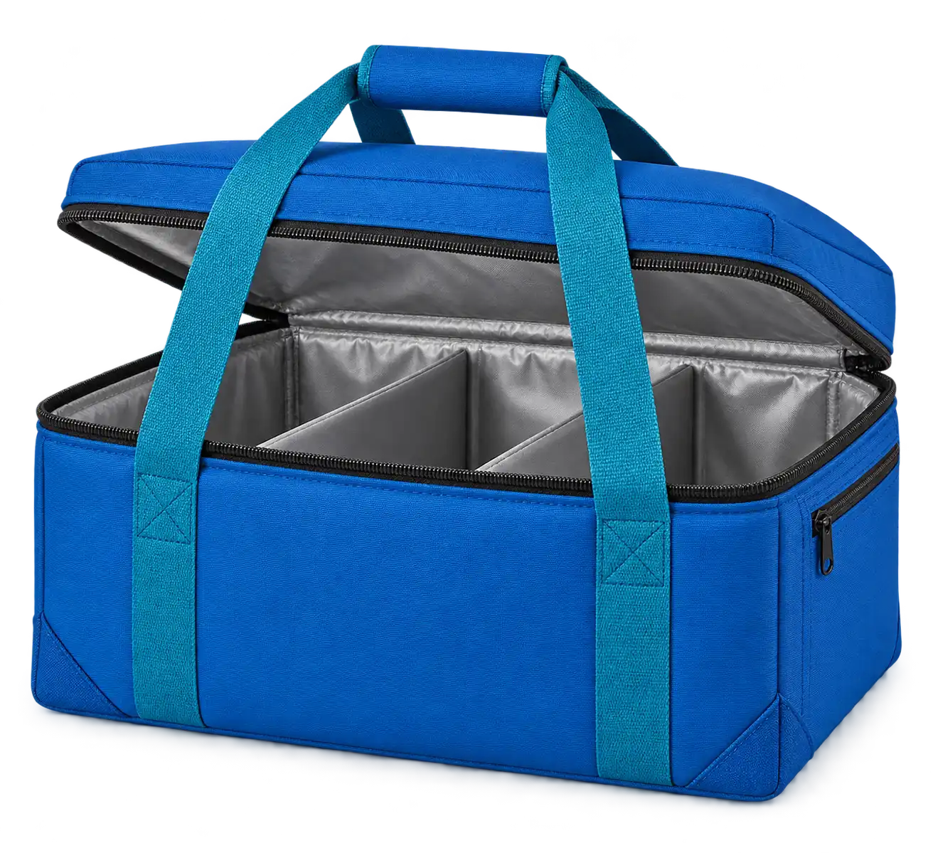 Bright Blue Polyester Thermal Burger Delivery Bag — Teal