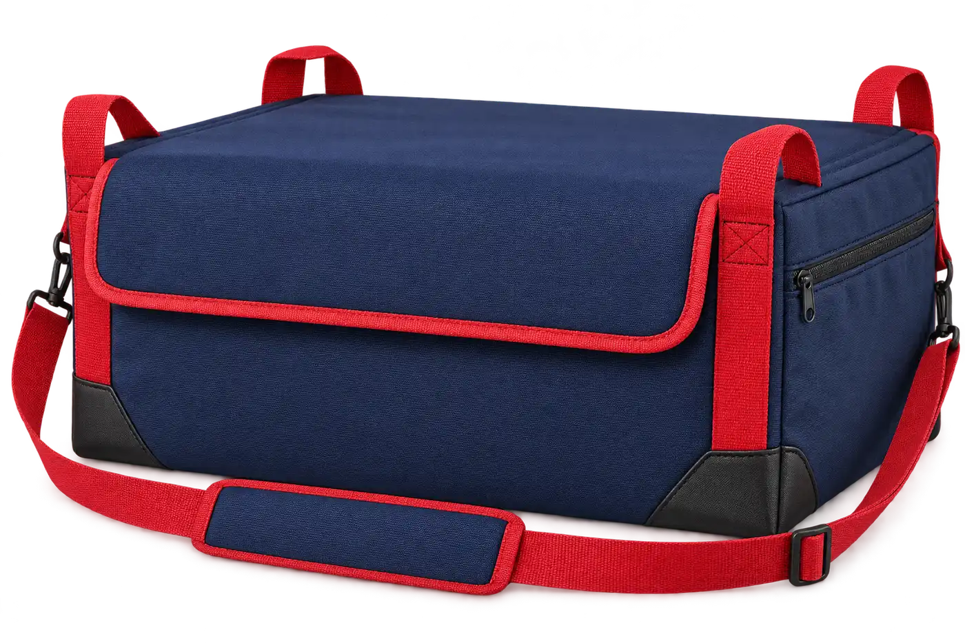 Navy Polyester Thermal Pizza Delivery Bag — Red