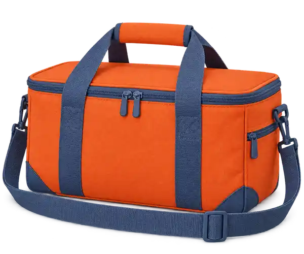 Bright Orange Polyester Thermal Cooler Bag