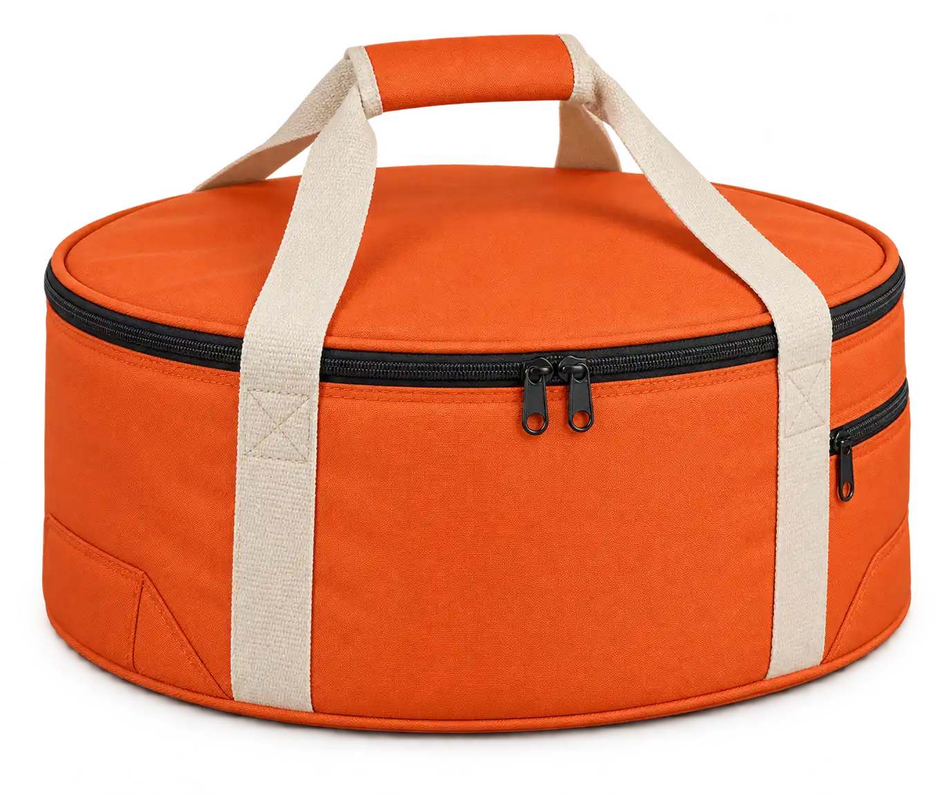Bright Orange Polyester Thermal Pizza Delivery Bag — Ivory