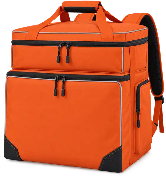 Bright Orange Polyester Insulated Rider Delivery Bag