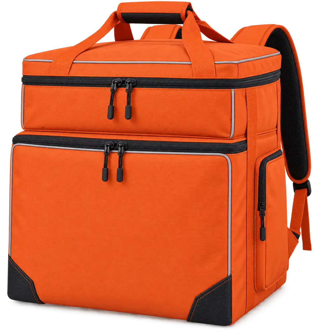 Bright Orange Polyester Insulated Rider Delivery Bag — Burnt orange