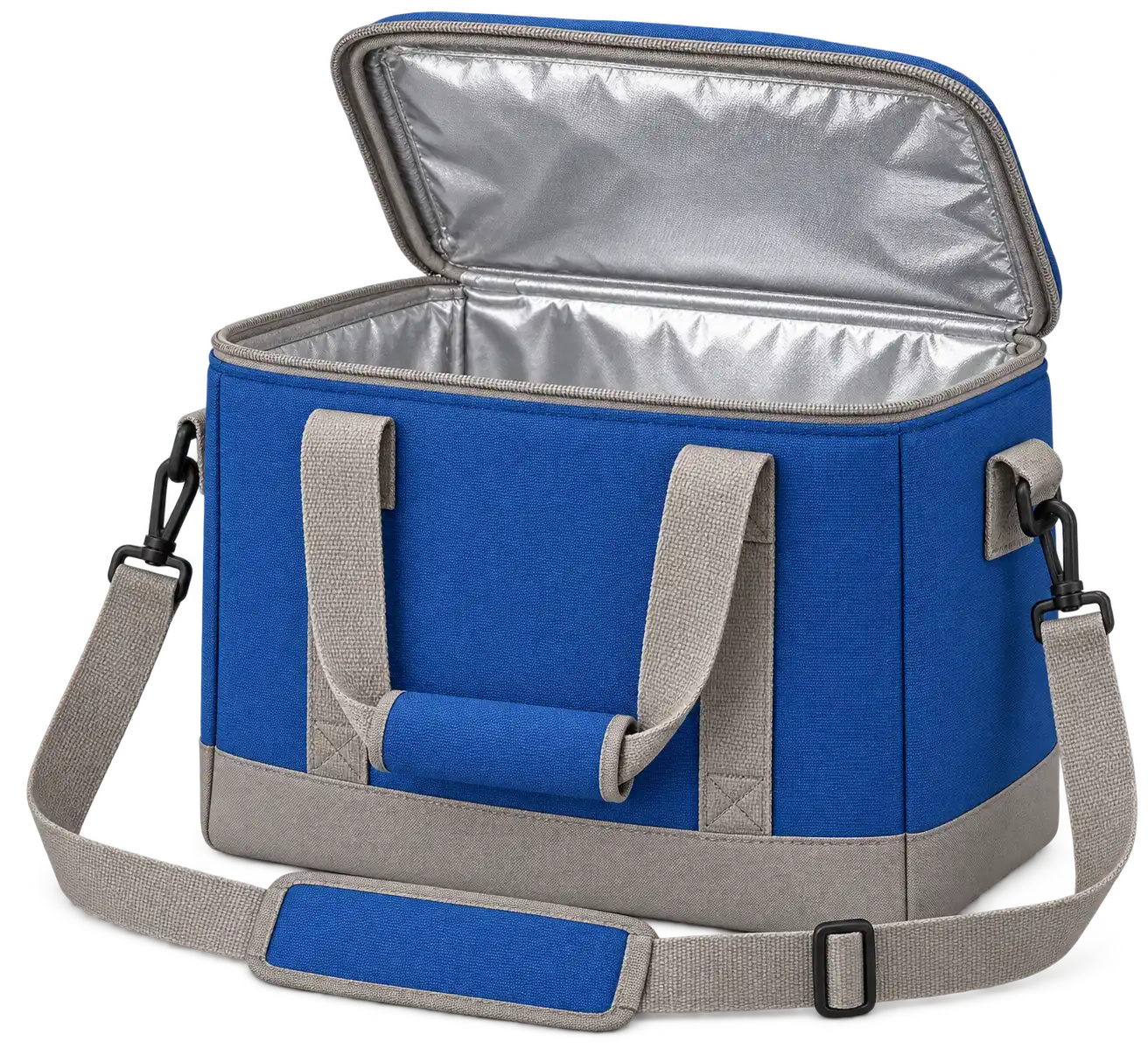 Denim Blue Polyester Thermal Burger Delivery Bag — Warm grey