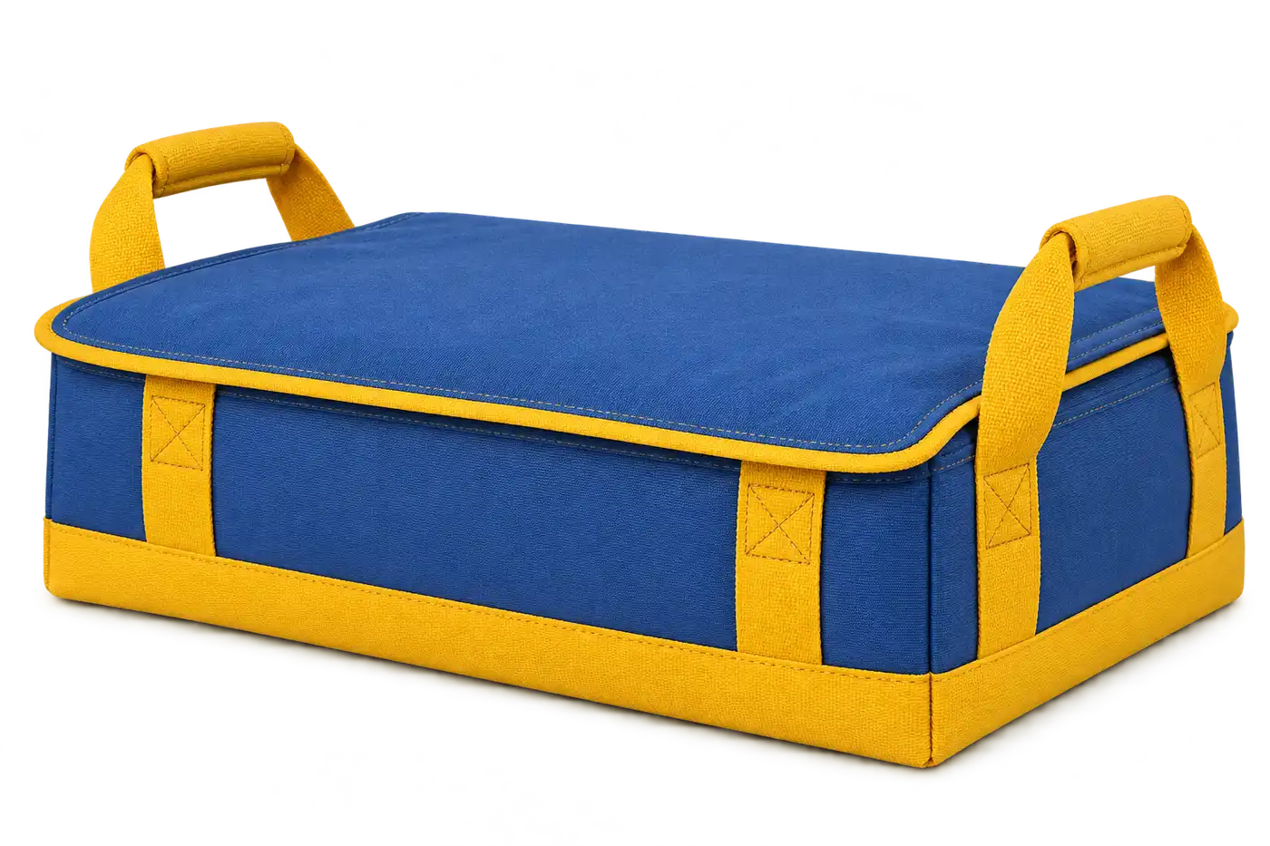 Denim Blue Polyester Thermal Food Delivery Bag — Golden yellow