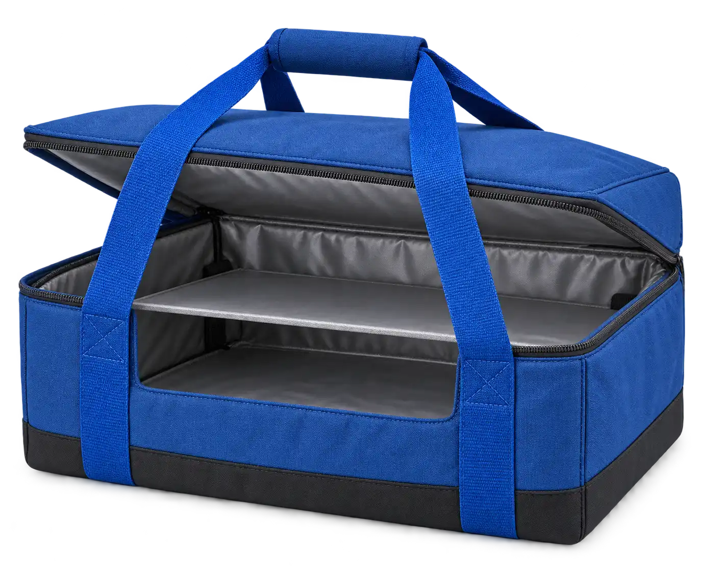 Denim Blue Polyester Thermal Pizza Delivery Bag — Cobalt blue
