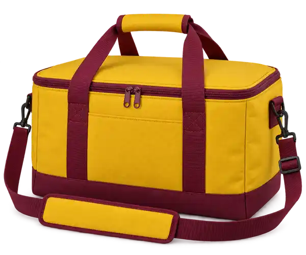 Golden Yellow Polyester Thermal Cooler Bag