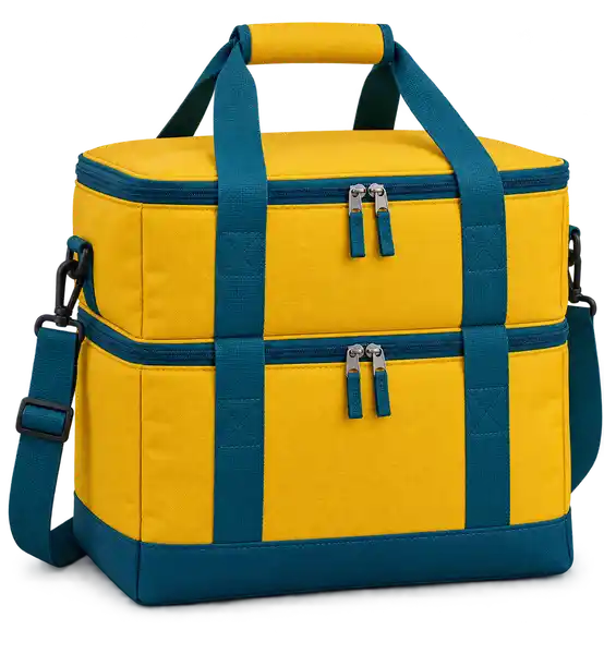 Golden Yellow Polyester Thermal Food Delivery Bag