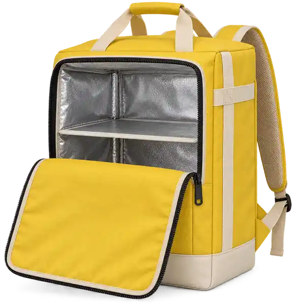 Lemon Yellow Polyester Insulated Rider Delivery Bag