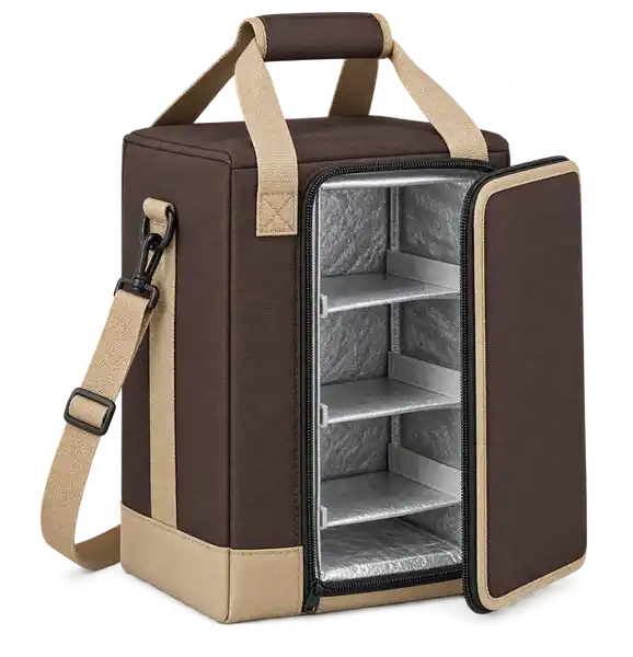 Espresso Brown Polyester Thermal Food Delivery Bag