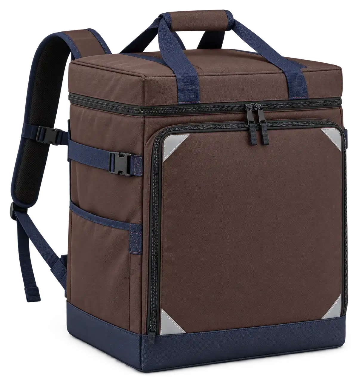 Chocolate Brown Polyester Insulated Rider Delivery Bag — Navy blue