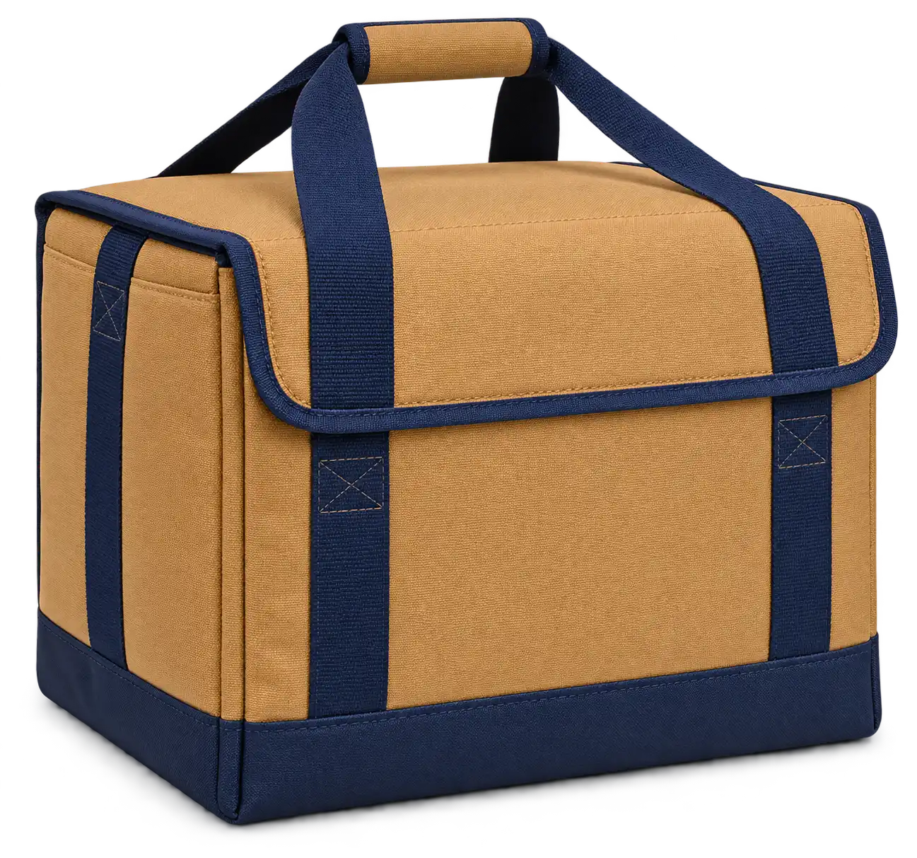 Ochre Tan Polyester Thermal Burger Delivery Bag — Navy blue