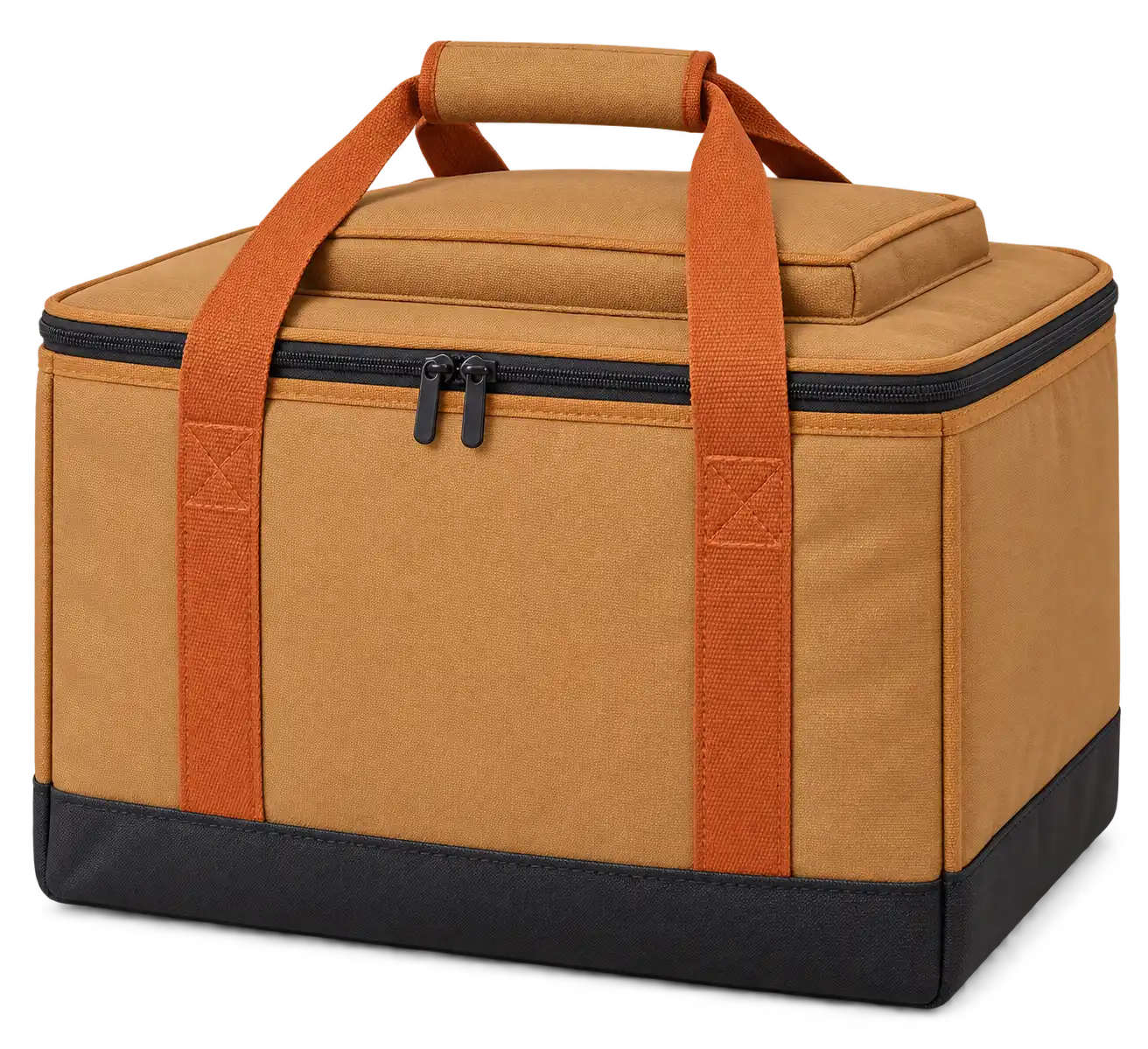Ochre Tan Polyester Thermal Food Delivery Bag — Burnt orange