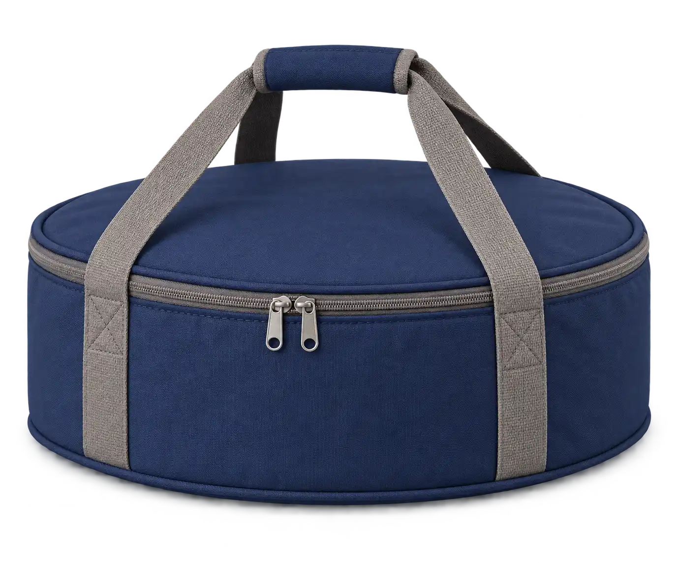 Deep Navy Polyspun Canvas Thermal Pizza Delivery Bag — Warm grey