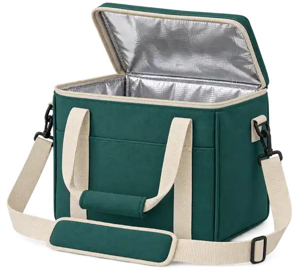 Deep Teal Green Polyspun Canvas Thermal Burger Delivery Bag