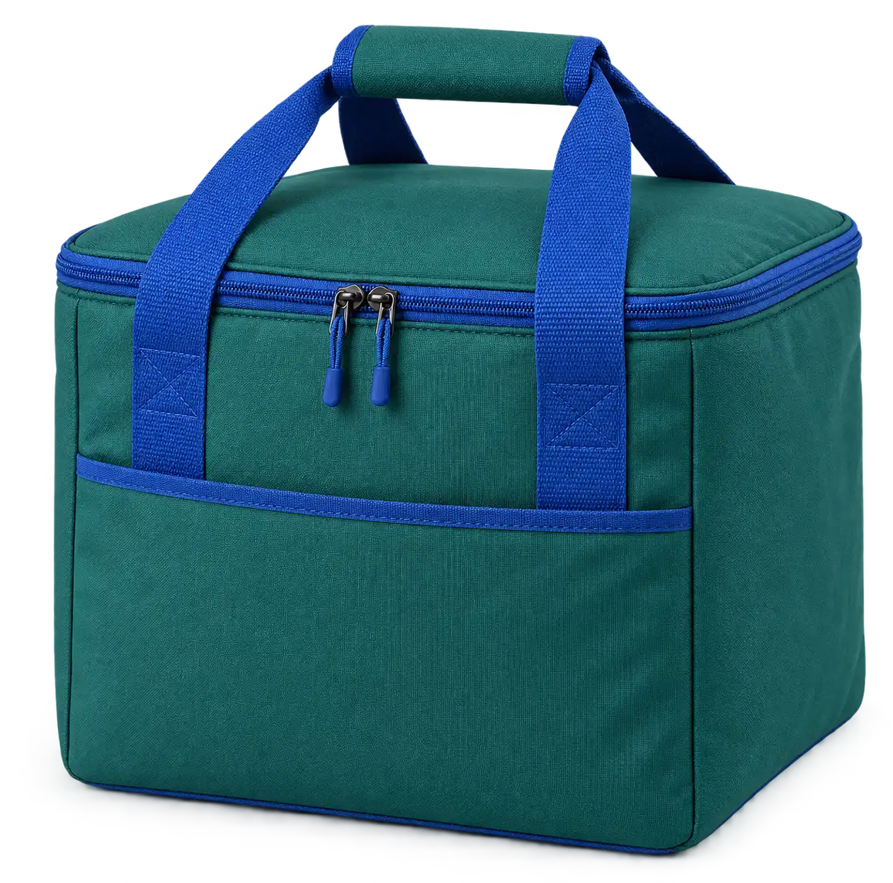 Emerald Teal Polyspun Canvas Thermal Burger Delivery Bag — Cobalt blue
