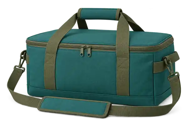 Emerald Teal Polyspun Canvas Thermal Cooler Bag